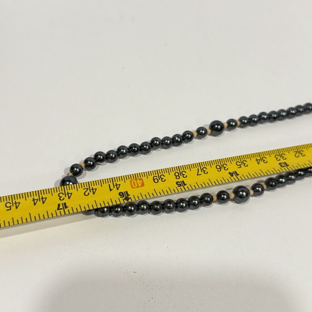 Vintage Silver Tone Beaded Statement Necklace Long Strand - Picture 8 of 15